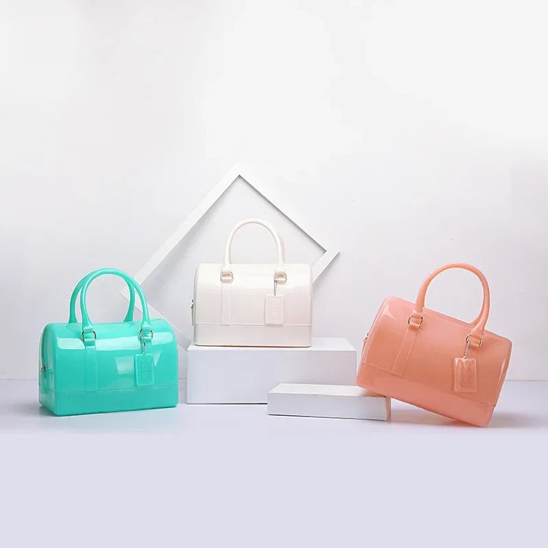 Waterproof Candy Jelly Boston Pillow Bag – Simple, Versatile Crossbody Shoulder Bag for Women (Medium/Large Size)