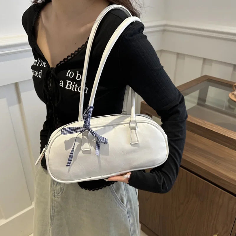 Large Capacity Silver Pillow Bag – Versatile Shoulder & Handbag for Women